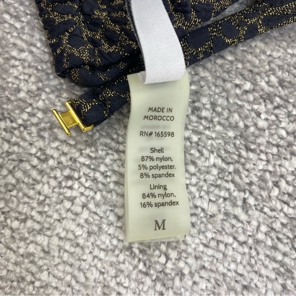 Demi Moore X Andie The Tropez Top Medium Black Triangle Bikini Swim AT255-BLK - Picture 7 of 12